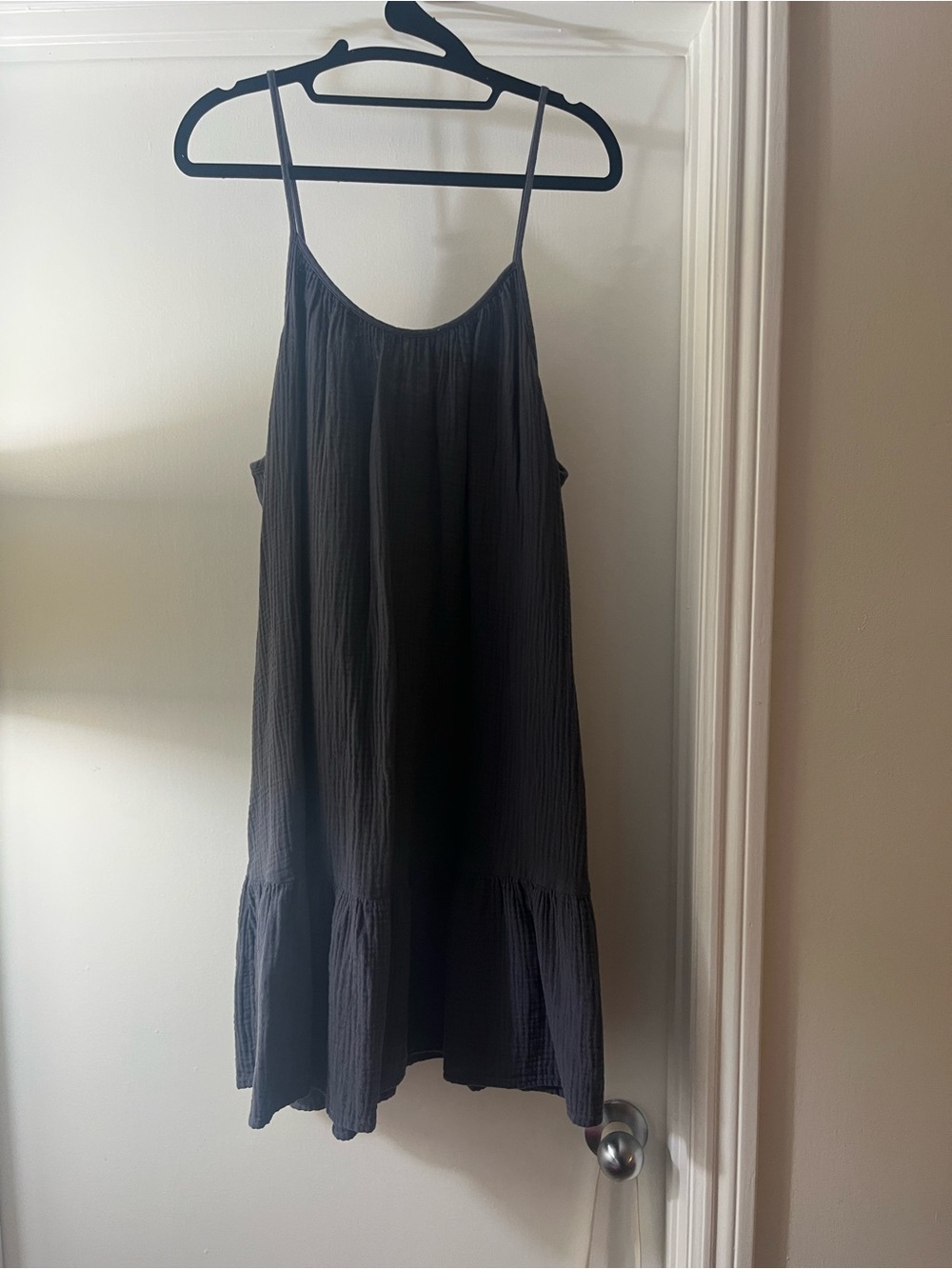 Universal Thread charcoal gray Spaghetti Strap Mini Dress tiered gauze